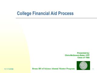 College Financial Aid Process