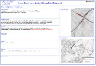 Concept-Regelscenario, situatie 1: Piekaanbod richting noord