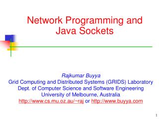 Network Programming and Java Sockets