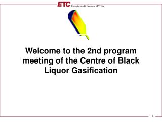Welcome to the 2nd program meeting of the Centre of Black Liquor Gasification