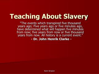 Teaching About Slavery