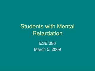 Students with Mental Retardation