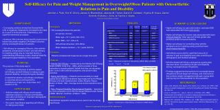 Self-Efficacy for Pain and Weight Management in Overweight/Obese Patients with Osteoarthritis: