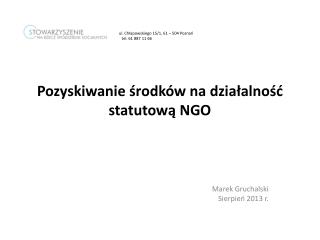 Pozyskiwanie środków na działalność statutową NGO