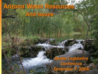 Arizona Water Resources And Issues