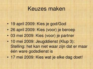 Keuzes maken