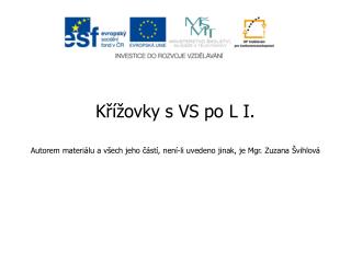 Křížovky s VS po L I.