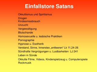 Einfallstore Satans