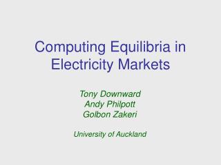 Computing Equilibria in Electricity Markets