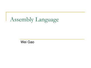Assembly Language