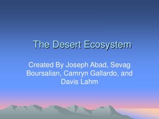 The Desert Ecosystem