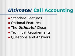 Ultimate! Call Accounting