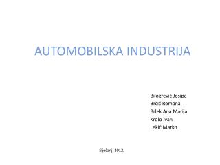 AUTOMOBILSKA INDUSTRIJA