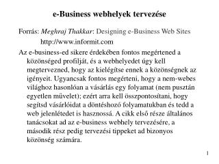 e-Business webhelyek tervezése