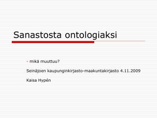 Sanastosta ontologiaksi