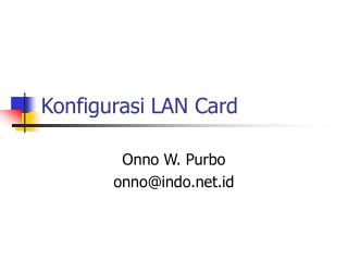 Konfigurasi LAN Card