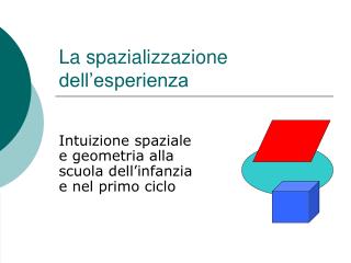 La spazializzazione dell’esperienza