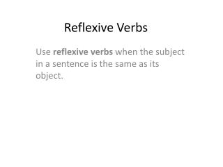 Reflexive Verbs