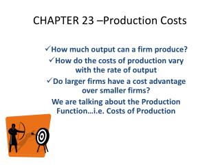 CHAPTER 23 –Production Costs