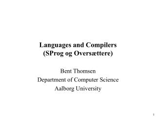 Languages and Compilers (SProg og Oversættere)