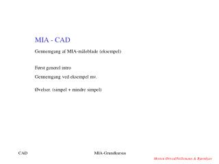 Gennemgang af MIA-måleblade (eksempel)