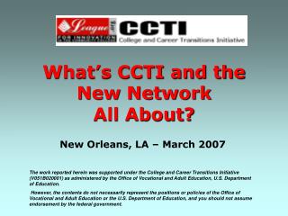 What’s CCTI and the New Network All About?