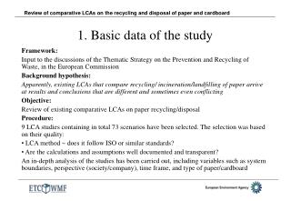 1. Basic data of the study