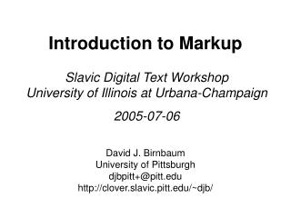 Introduction to Markup