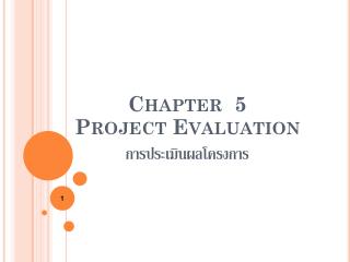 Chapter 5 Project Evaluation การประเมินผลโครงการ