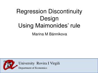 Regression Discontinuity Design Using Maimonides’ rule