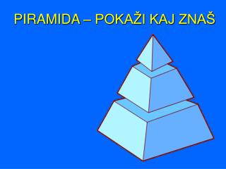 PIRAMIDA – POKAŽI KAJ ZNAŠ