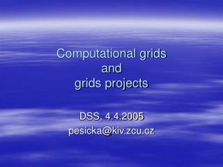 Computational grids and grids projects