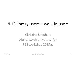 NHS library users – walk-in users