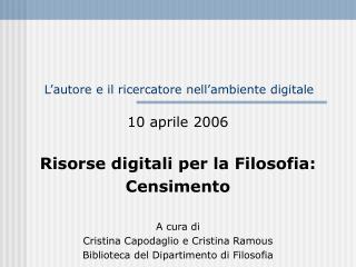 L’autore e il ricercatore nell’ambiente digitale