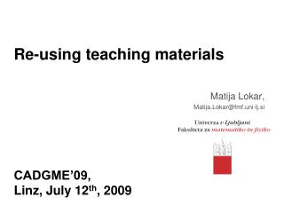 Re-using teaching materials