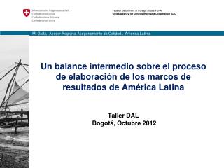Federal Department of Foreign Affairs FDFA Swiss Agency for Development and Cooperation SDC