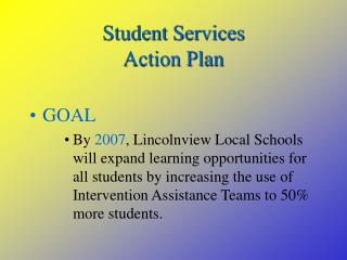 Student Services Action Plan