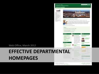 Effective departmental homepages