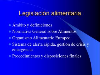 Legislación alimentaria