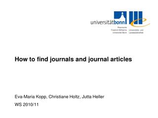 How to find journals and journal articles