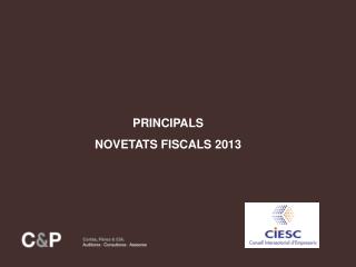 PRINCIPALS NOVETATS FISCALS 2013