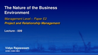 The Nature of the Business Environment