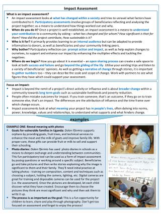 Impact Assessment