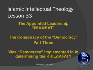 Islamic Intellectual Theology Lesson 33