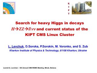 Search for heavy Higgs in decays H  ZZ  ll nn and current status of the KIPT CMS Linux Cluster