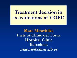 Treatment decision in exacerbations of COPD