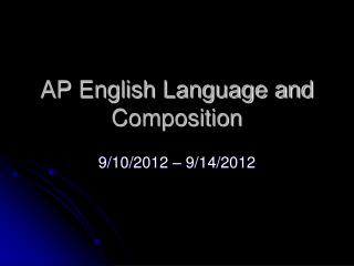 AP English Language and Composition