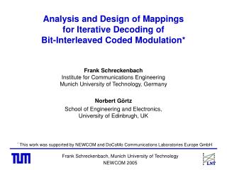 Analysis and Design of Mappings for Iterative Decoding of Bit-Interleaved Coded Modulation*