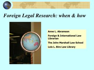 Foreign Legal Research: when &amp; how