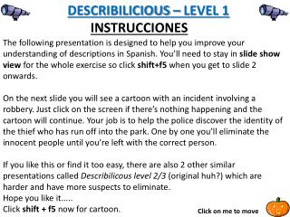 DESCRIBILICIOUS – LEVEL 1